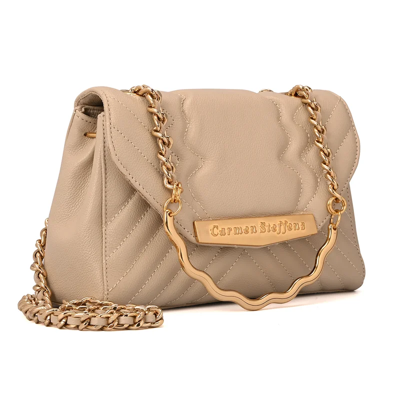 Carmen Steffens Quilted Bag Chain Off-White